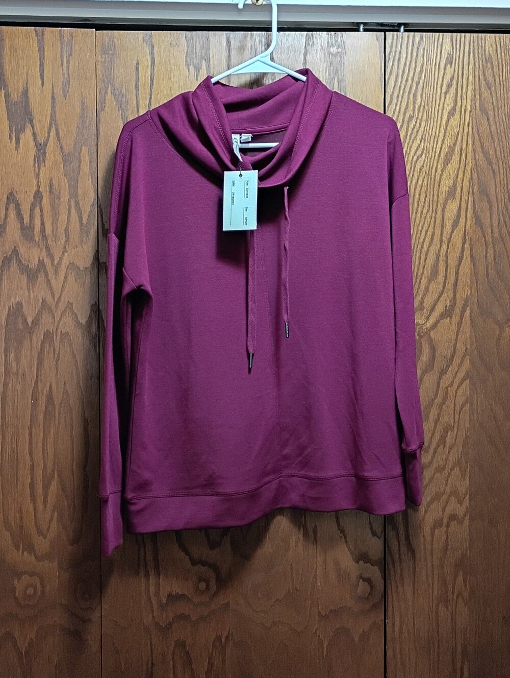 NWT Women’s Cowl Neck Sweater Hoodie - Raspberry